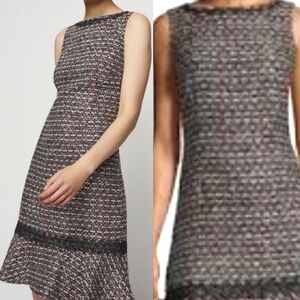 Karl Lagerfeld Tweed Sleeveless Wool Blend Midi Dress Size 10